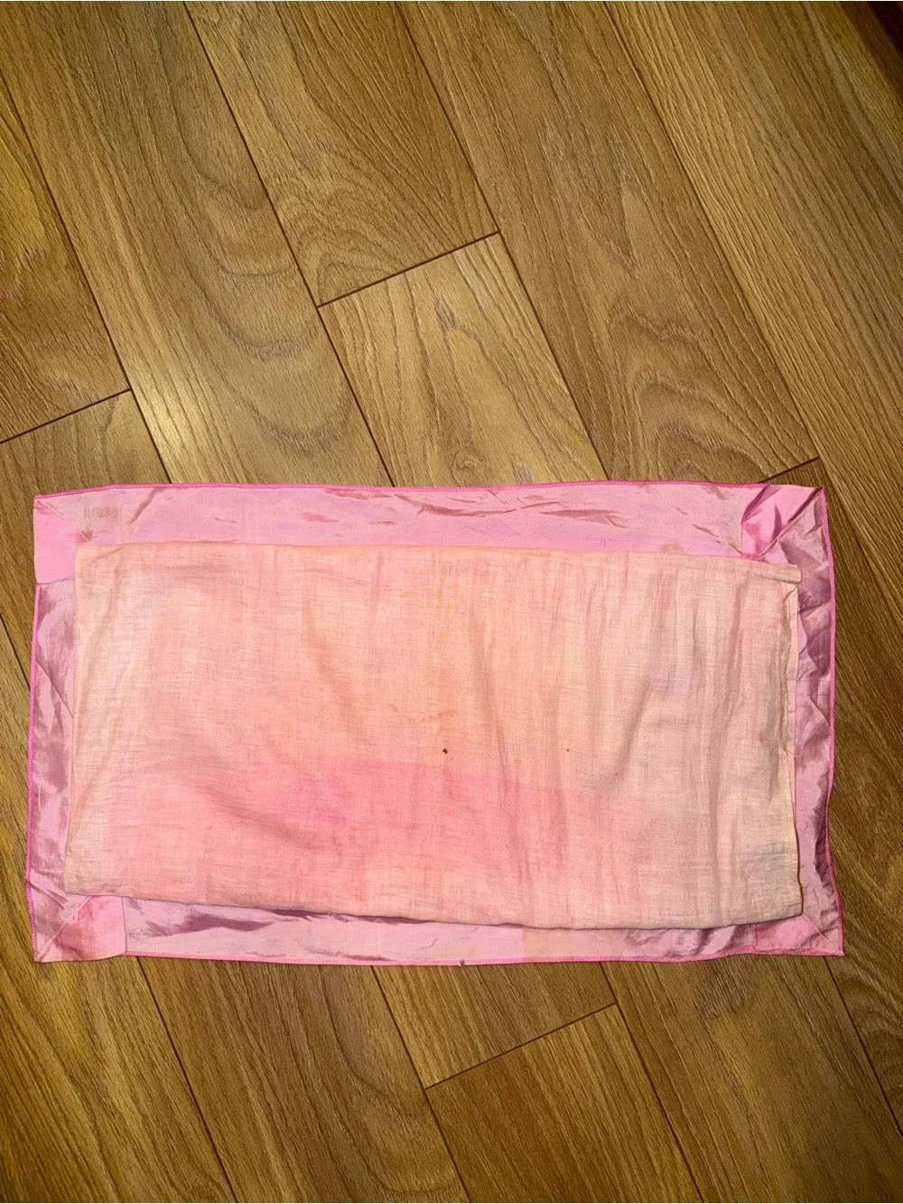 Pink Floral Embroidered Silk Pillow Case